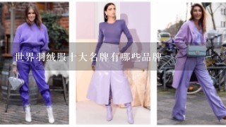 世界羽绒服十大名牌有哪些品牌