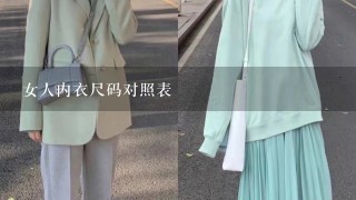 女人内衣尺码对照表